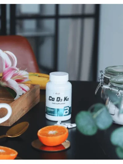 Ca D3 K2 on the table contains 90 caps by BioTechUSA