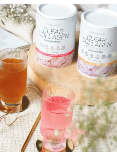 Clear Collagen Professional 350 gr. Both flavours with drinks. A product of BioTechUSA.