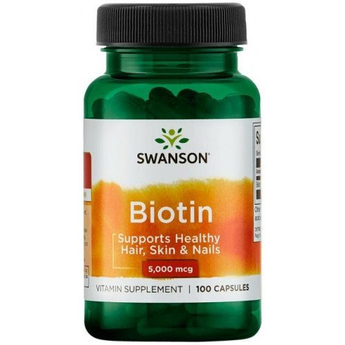 Swanson Biotin 5000 mcg for hair, skin, nails and energy support