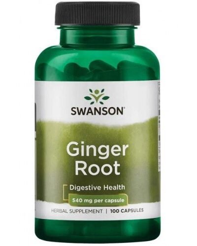 Swanson Ginger Root 540 mg 100 capsules for stomach comfort and digestive support