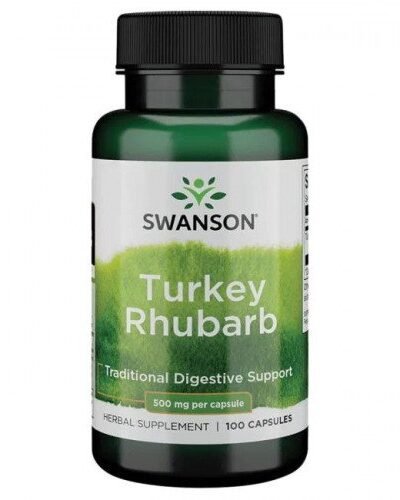 Swanson Turkey Rhubarb 100 capsules digestive and colon cleansing support