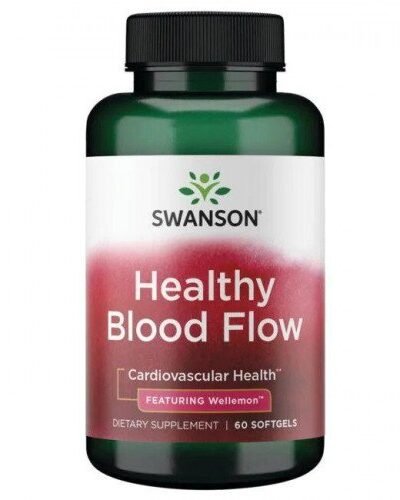 Swanson Healthy Blood Flow 60 softgels with Wellemon, CoQ10 and L-citrulline for circulation and blood pressure support