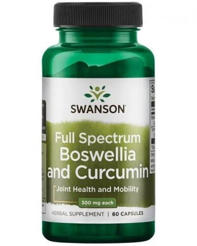 Swanson Full Spectrum Boswellia and Curcumin 60 caps herbal joint support supplement