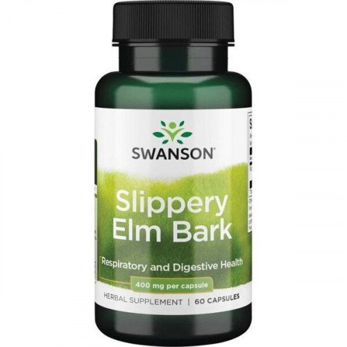 Swanson Slippery Elm Bark 400 mg capsules for throat and digestive support