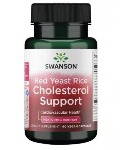 Swanson Red Yeast Rice Cholesterol Support capsules with KaraHeart herbal blend